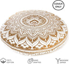 32" Brown White Floor Meditation Pillow Cushion Seating Throw Cover Hippie - Image 2