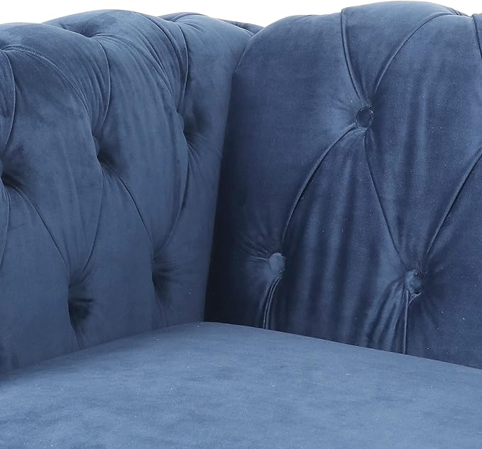 RARZOE 3 Pieces of Living Room Furniture Sofa Sets, Modern Velvet Chesterfield - Image 5