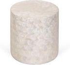 East at Main Capiz Shell Side Table – White Accent Table, Small Decorative by EastatMain