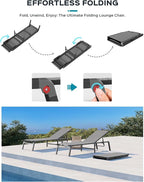 Ciokea Aluminum Foldable Lounge Chairs Set of 2 - Image 7