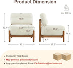 Mid Century Modern Accent Chair Set of 2, Upholstered Armless Lounge Chair - Image 2