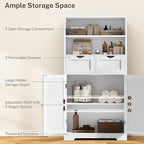Iwell Tall Bathroom Cabinet, Storage Cabinet - Image 4