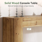Solid Wood Console Table, 63-Inch Farmhouse Sofa Table Behind Couch - Image 5