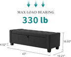 Huatean Home 43" Ottoman with Storage, Storage Ottoman Bench with Safety Hinge - Image 2