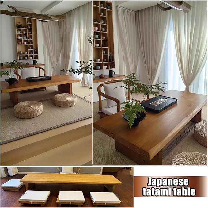 Solid Wood Japanese Low Floor Table Meditation Floor Sitting Altar Table - Image 2