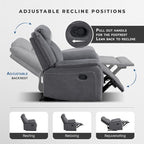 Lexicon Manual Double Reclining Loveseat, Polished Microfiber Manual Wall - Image 5