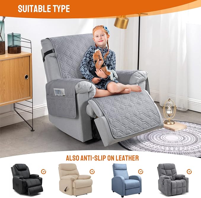 VANSOFY 100% Waterproof Recliner Chair Covers, Recliner Cover Non-Slip Dog - Image 5