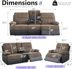 Power Recliner Sofa Set, Living Room Furniture Sets, Luxury Recliner Sofa and 2 - Image 2