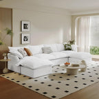 Waterproof Cloud Couch, 6 Seat U Shape Stain Resistant Modular Sectional Sofa by Gtilzria
