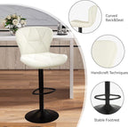 Nalupatio Modern Bar Stools Set of 2, Adjustable Faux Leather Upholstered - Image 4