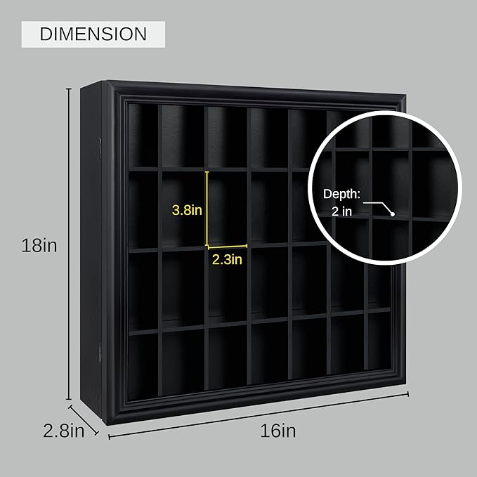 Shot Glass Display Cabinet Solid Wood - Image 5