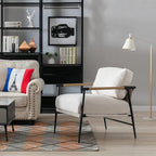 Ya-Home Mid-Century Accent Chair, Soft Armchair Chenille Fabric Lounge Chair - Image 8