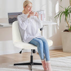 OLIXIS Criss Cross Chairs Legged Armless No Wheels Wide Seat Height Adjustable - Image 8