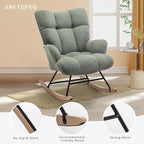 SAETSFEG Rocking Chair Nursery Teddy Upholstered Glider Rocker Rocking Accent - Image 3