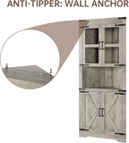 GarveeHome Tall Corner Cabinet, Farmhouse Corner Storage Cabinet - Image 8