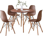 5-Piece Round Dining Table Set, Small 35.5" Kitchen Table Chairs Set of 4 Space by LECAFURHL