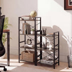 Tangkula 3-Tier Industrial Bookshelf, 16.5" Width Wooden Open Bookcase - Image 5