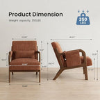 DUMOS Mid Century Modern Accent Chair, Upholstered Armchair - Image 2