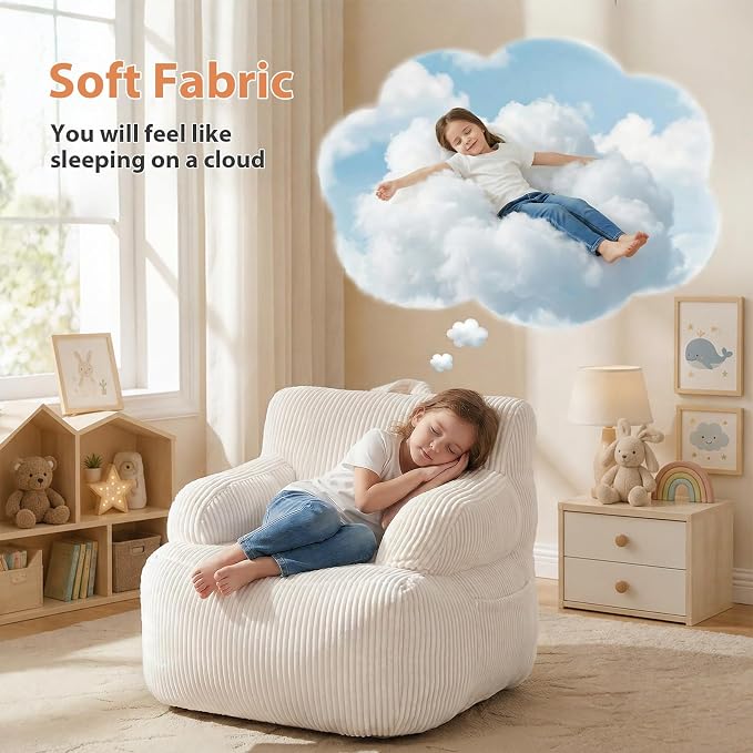 Bean Bag Chairs for Kids with Armrests, Comfy Kids Bean Bag Chair, Stuffed - Image 3