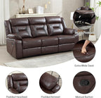 EBELLO Manual Recliner Sofa Set, Faux Leather Reclining Living Room Furniture - Image 3