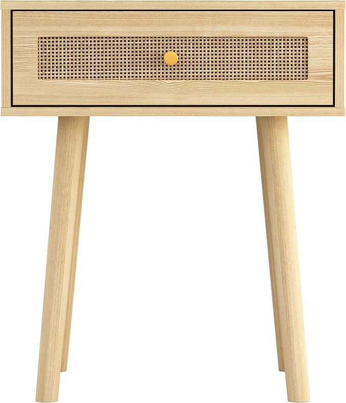 Atlantic Loft & Luv Remy Boho Mid-Century Natural Storage Drawer, Finish Rattan - Image 3