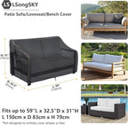 Outdoor 2-Seater Loveseat Cover, Patio Sofa Covers Fits up to 58W x 32.5D x 31H - Image 3