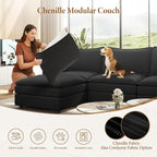 Vesgantti 101" V-Shaped Corner Couch Sectional, 7 Seat Customizable Modular - Image 6