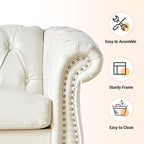 AVZEAR Leather Sofa 3 Seater Couch, Living Room Sofa Large Sofa Furniture Roll - Image 6