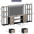 Yenlure LED TV Stand Bookshelf Combo - Image 2