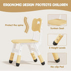 Brelley Kids Table and 2 Chairs Set, Height Adjustable Toddler Desk and Chair - Image 4