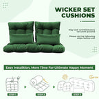 Wicker Chair Cushions of 5 Pieces, Waterproof Outdoor Loveseat Cushion - Image 5