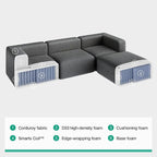 Novilla 106" Modular Sectional Sofa, Modern Cloud Sectional Couch - Image 8
