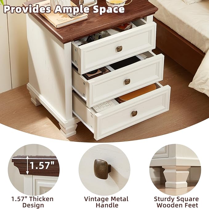 SAVOR LIFE Farmhouse Nightstand - Image 6
