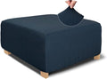 NeColorLife Rectangle Ottoman Cover Jacquard Fabric Slipcover Thick Stretchable by NeColorLife