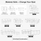 Belffin Fabric Modular Sectional Sofa Armrest Backrest Module Couch Side - Image 5
