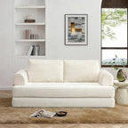HANXIN 80 Inch Convertible Sleeper Sofa Bed, High Back Plush Corduroy Folding - Image 2