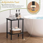 2 Tier Small Side Table, Bedside Table, Narrow Entryway Table, Bamboo End Table - Image 3