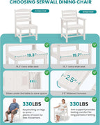 SERWALL Patio Dining Sets for 10 Person, HDPE Dining Set - Image 5