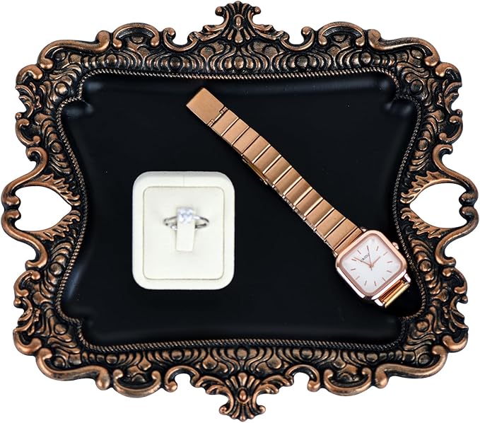 Funly mee 8 x 7 inches Antique Trinket Dish Vintage Jewelry Tray, Ring Holder by Funly+mee