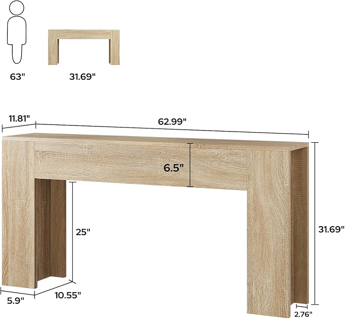 UNIQUITE 63-Inch Long Console Table - Image 2