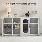 Buffet Cabinet with Storage, Modular Accent Sideboard Modern Credenza with DIY - Image 3