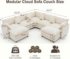 111.4" V-Shaped Corner Couch Sectional - Image 2