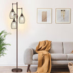 Torondo Dimmable Farmhouse Industrial Floor Lamp, Matte Brown Tree Standing - Image 6