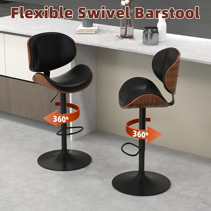 civama Bar Stools Set of 6 for Kitchen Counter, Adjustable Bar Height Chairs - Image 9