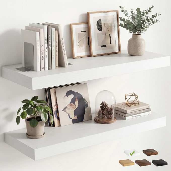12 inch Deep Floating Shelves for Wall, 36 inch Wide Engineered Wood Wall by Venusmiles