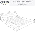 Allewie Queen Size LED Platform Bed Frame - Image 2