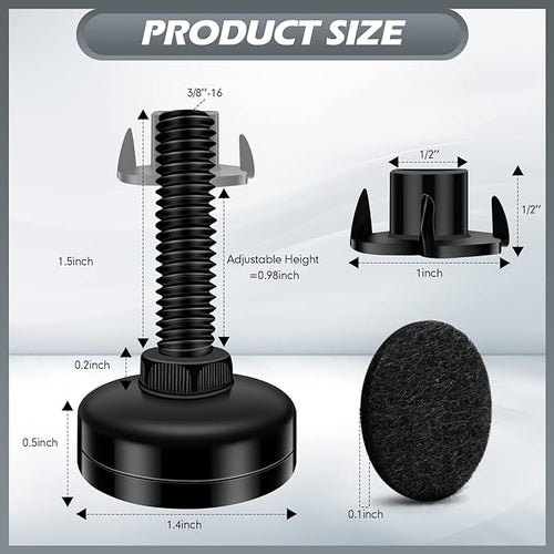 10 Set Adjustable Furniture Leveling Feet, Adjustable Leg Levelers - Image 2