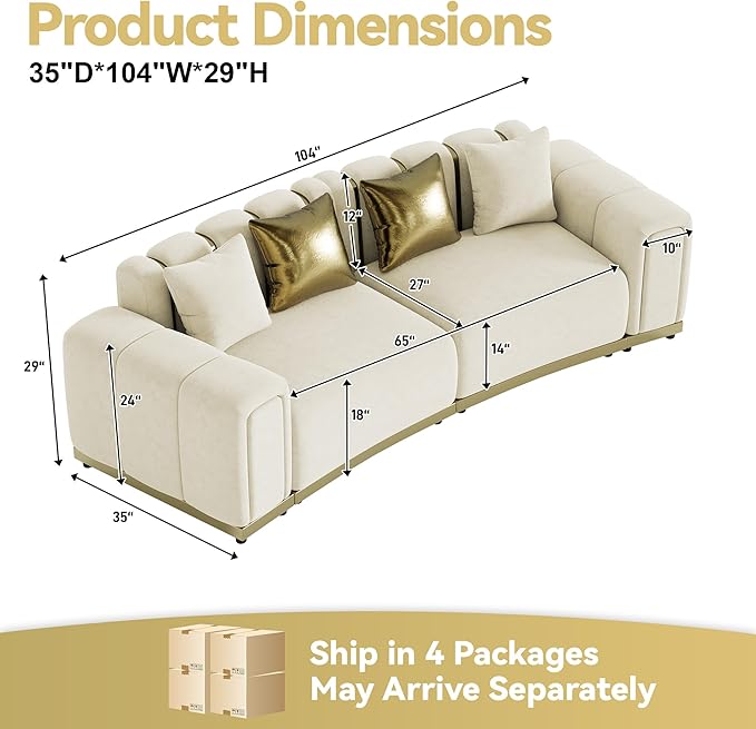 Oversized Chesterfield Sofa Set Luxury Velvet Couch Vintage Tufted Couch Beige - Image 2