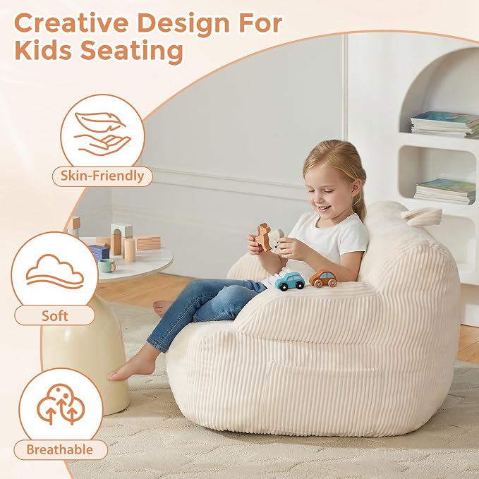 Bean Bag Chairs for Kids with Armrests, Comfy Kids Bean Bag Chair, Stuffed - Image 8