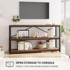LVB Rustic 3 Tier Entryway Table, Industrial Long Wood Sofa Table Behind Couch - Image 8